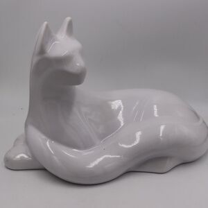 Haeger Vintage Large White Art Deco Cat Statue 2nd